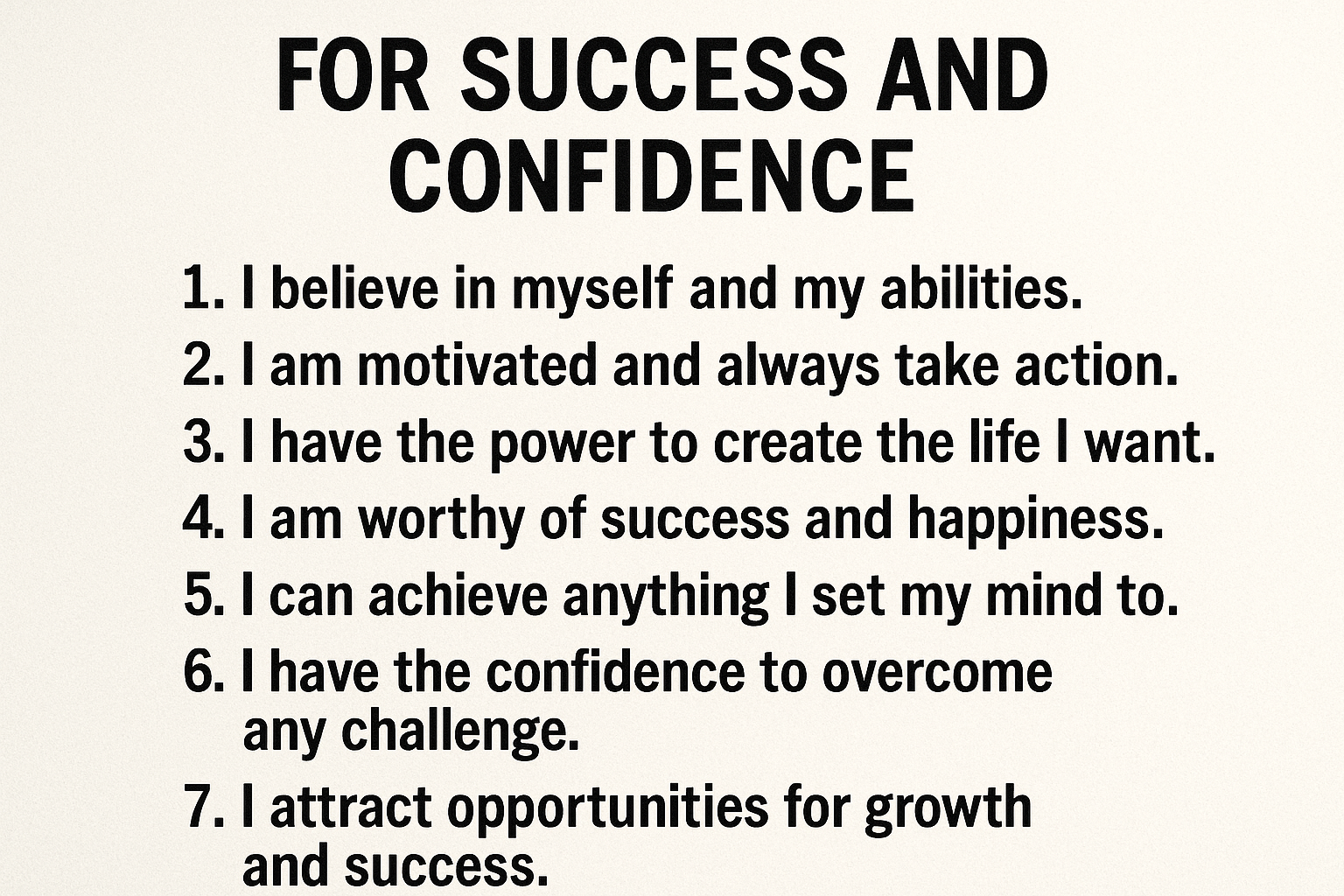 Daily Affirmations for Success and Confidence